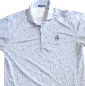 Men's Turtleson Golf Polo Shirt Large Blue Paisley Lightweight Short Sleeves